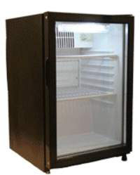 Kühlschrank, schwarz mit Glastür 