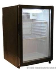 Kühlschrank, schwarz mit Glastür 