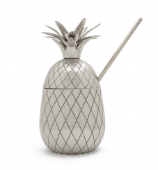 Ananas in Metal als Cocktailglas (Silber Finish) 